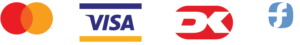 Logos representing Mastercard, Visa, Dankort and FxWallet